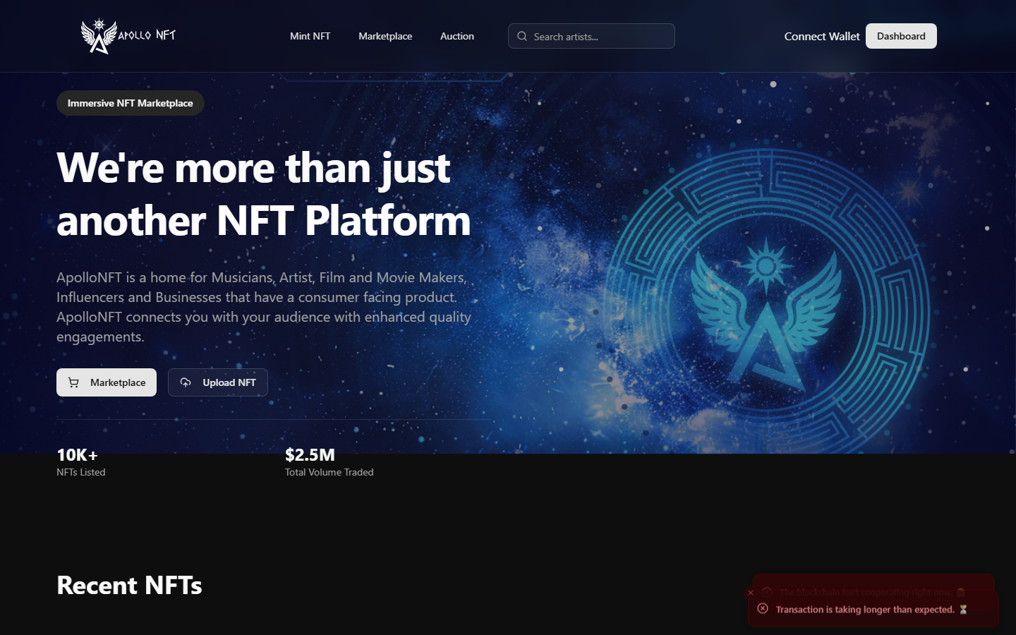 Screenshot of ApolloNFT