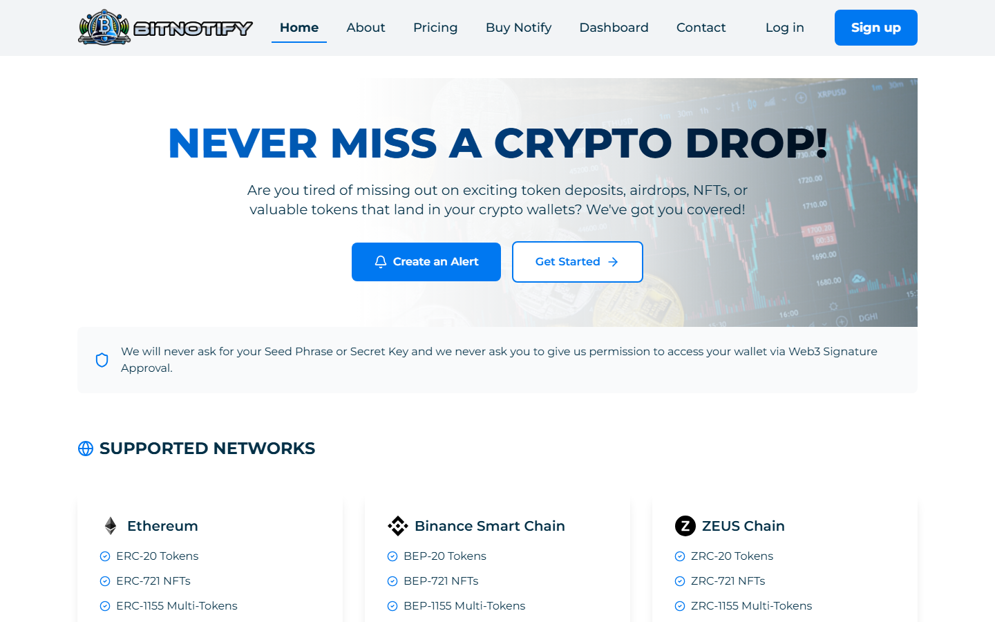 Screenshot of BitNotify