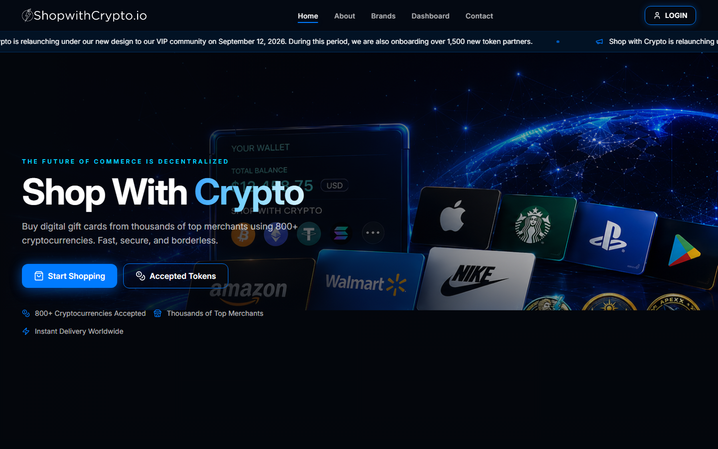 Screenshot of Shop With Crypto